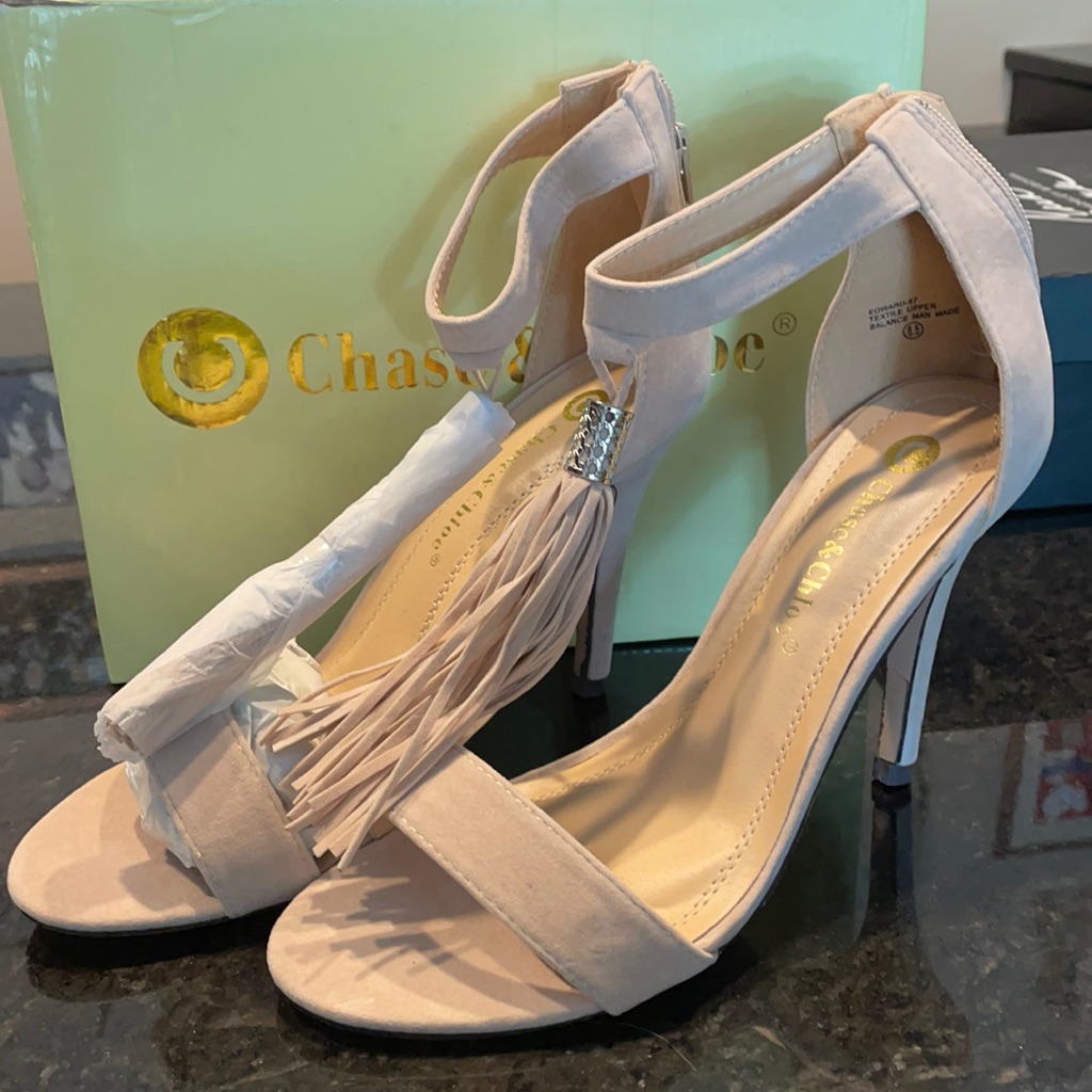Chase & Chloe Suede Castle Heels , Size 8 1/2